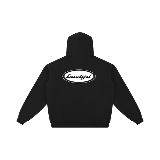 FLEECED ESSENTIAL ZIP HOODIE [JET BLACK]