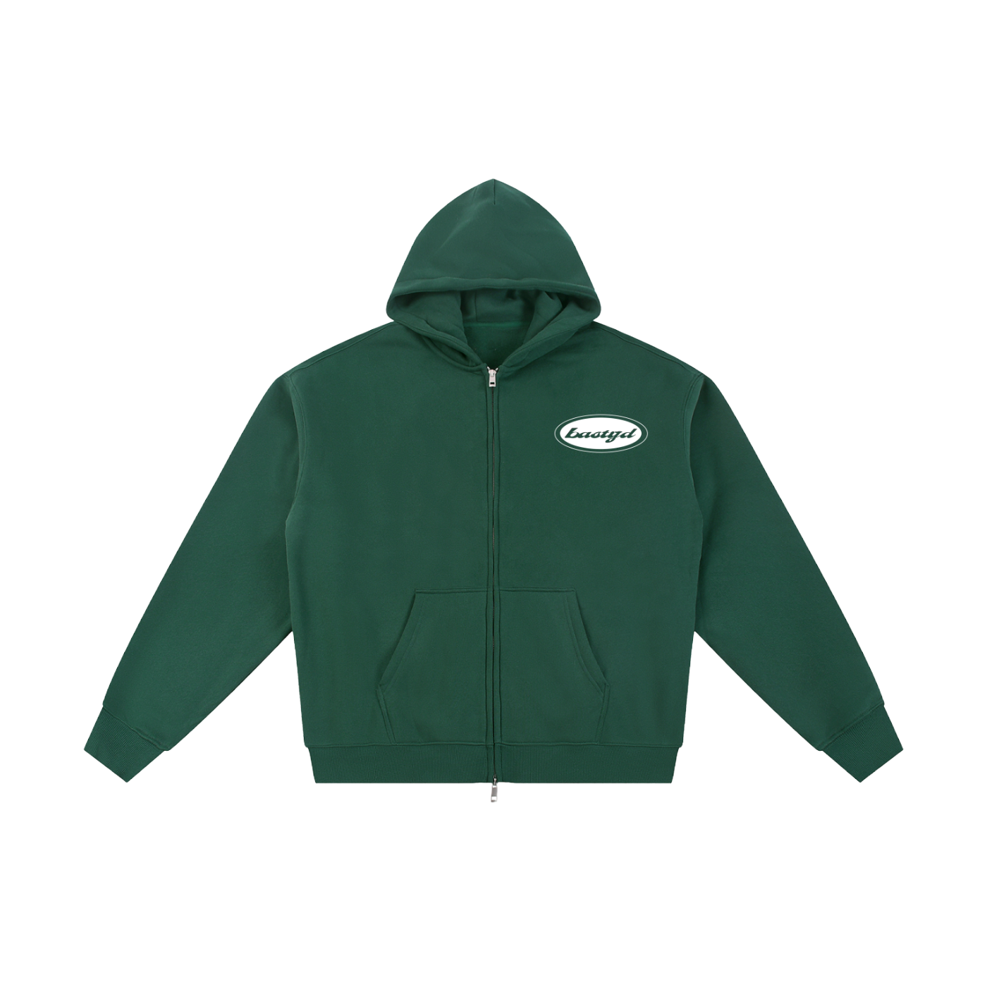 FLEECED ESSENTIAL ZIP HOODIE [FOREST GREEN]