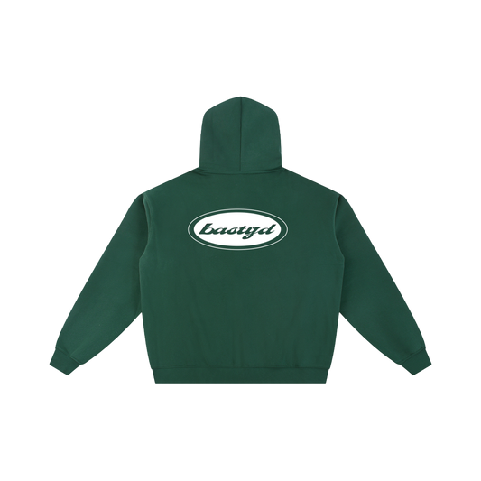 FLEECED ESSENTIAL ZIP HOODIE [FOREST GREEN]